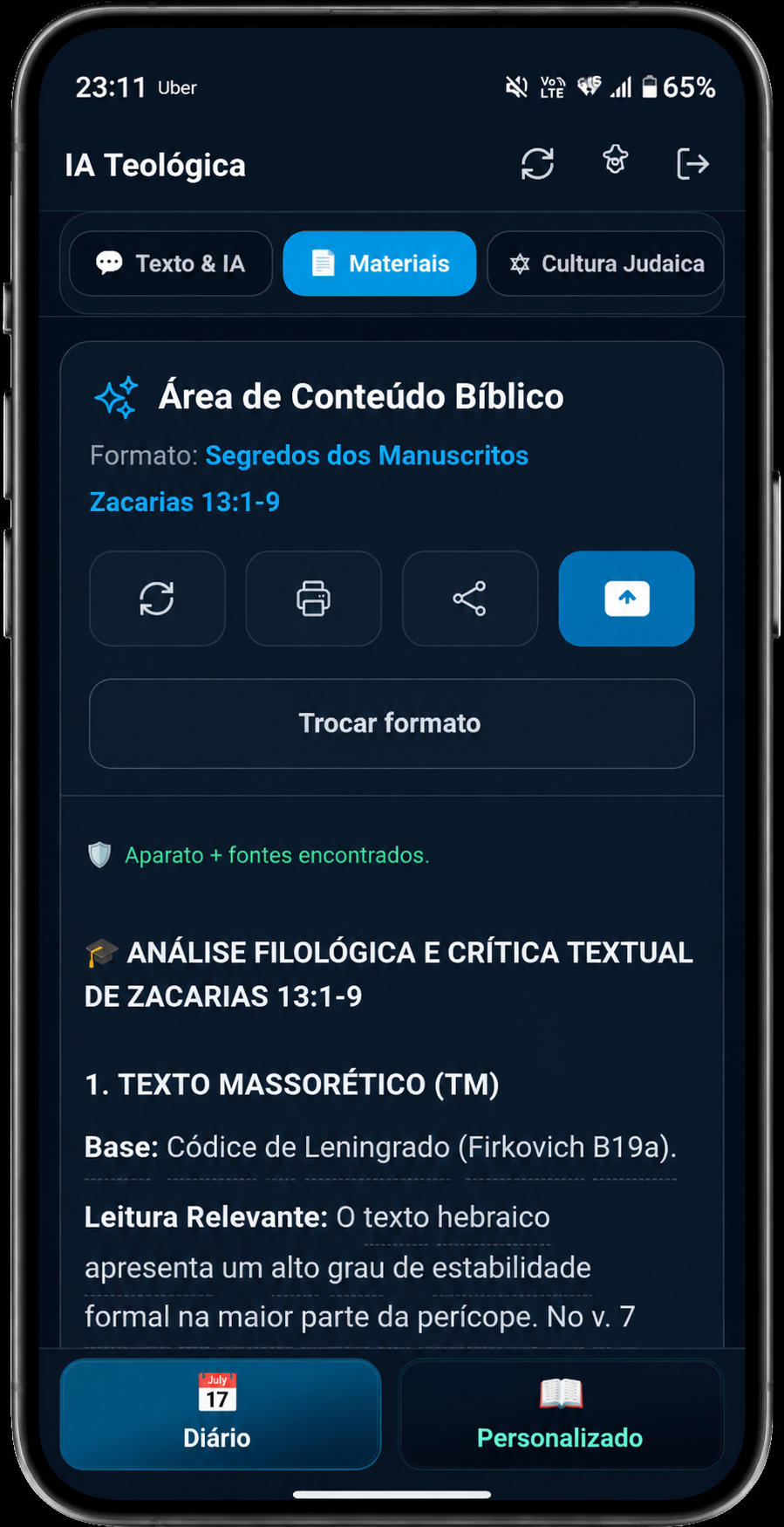 Segredos dos Manuscritos no celular
